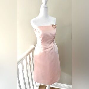 Bill Levkoff Blush Strapless Dress 1990s